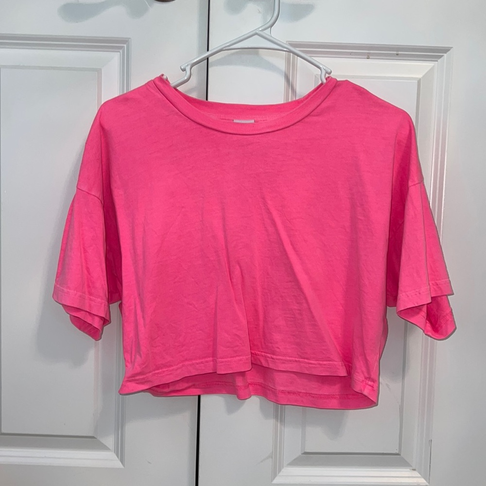 Aristide neon pink crop tee